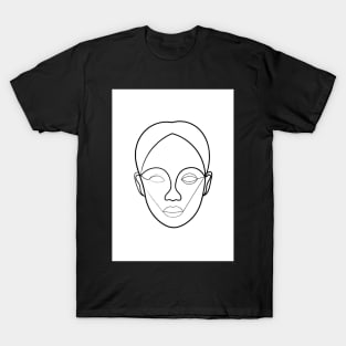 Minimal Female Line Portrait T-Shirt